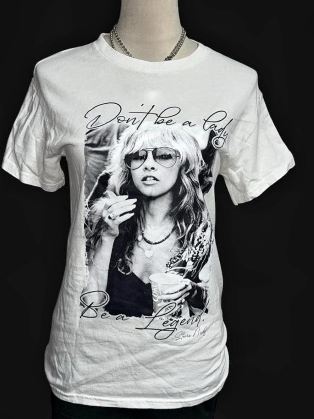 Stevie nicks Graphic Tee in White & Black Size Small